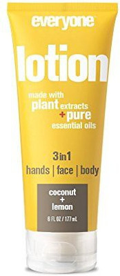 

Everyone 3-In-1 Lotion For Hands/Face/Body With Natural Herbal Extracts And Essential Oils, Coconut And Lemon, 6 Fl Oz (Pack Of 6 )(177.44 ml)