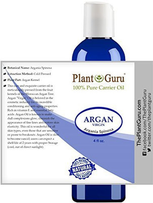 

Plant Guru Argan Oil 4 Oz. Moroccan Virgin, Unrefined Cold Pressed 100% Pure Natural Carrier - Skin, Body And Face. Great For Beard, Hair Growth.(118.29 ml)