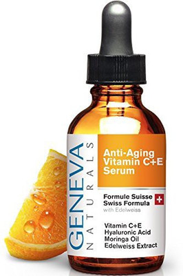 

Geneva Naturals Vitamin C Serum For Face - Anti Aging Hyaluronic Acid Serum With Vitamin A & E - Swiss Skin Care Formula Facial Moisturizer For Women & Men - 1Oz(29.57 ml)
