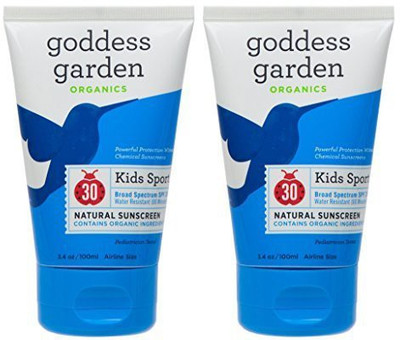 

Goddess Garden Spf30 Kids Sport Natural Sunscreen Lotion (Pack Of 2) With Aloe Vera, Shea Butter, Sunflower Seed Oil, Coconut Oil, Safflower Seed Oil And Vitamin E, 3.4 Oz(100.55 ml)