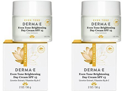 

Dermae Even Tone Brightening Day Cream Spf 15 (Pack Of 2) With Licorice Extract, Green Tee And Bearberry, For Uneven, Discolored Or Sun-Damaged Skin, 2 Oz.(59.15 ml)