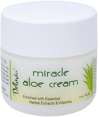 

DEL�VIA Miracle Aloe Vera Cream (2 Oz) For Soothing Eczema, Psoriasis, Sunburn, Rashes, Bug Bites. Hydrating Face, Body, Hand Or Foot Daily Moisturizer For Dry Skin. Hydrating Lotion. Day Or Night(59.15 ml)