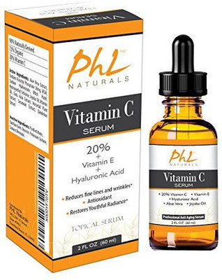 

PHL Naturals Vitamin C Serum For Face With Hyaluronic Acid Serum And Vitamin E. 2 Fl Oz (60 Ml)(59.15 ml)