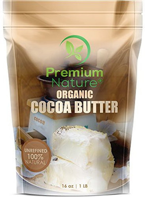 

Premium Nature Organic Pure Raw Cocoa Butter - 16 Oz Unrefined Natural Cacao Bar Anti Aging Body Lotion Pregnancy Belly Stretch Mark Cream Eczema Skin Care Soap Making Coco Lip Balm Stick Base(473.18 ml)