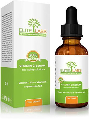 Elite Labs Vitamin C 20% In Hyaluronic Acid Base Serum For Face, 1 Oz(29.57 ml)