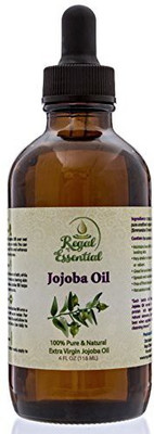 

REGAL ESSENTIAL Jojoba Oil 100% Natural Extra Virgin 4 Fl Oz Bottle With Dropper Moisturizing Anti-Aging Action & Cosmetic Care For Skin Body Face Lips Hair And Scalp By(118.29 ml)