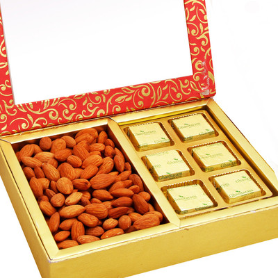 

Ghasitaram Gifts Pink 2 Part Almonds and Chocolate Box Almonds(500 g, Box)