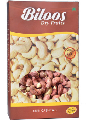 Biloos Skin Cashews 500gm Cashews(500 g, Vacuum Pack)