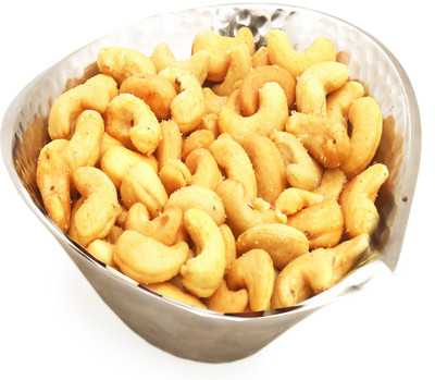 

Ghasitaram Gifts Silver Aluminium Roasted Cashew Bowl Cashews(500 g, Box)