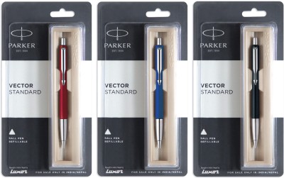 PARKER Ball Pen Ball Pen Refill(Pack of 3, Red,Blue,Black)