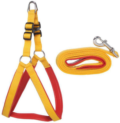 

Pets Planet Large Size Dog Harness & Leash(, YELLOW 1 INCH NYLON WITH RED PADDING