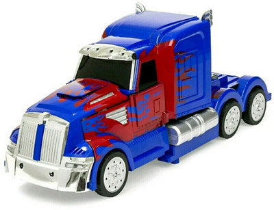 

zhomcollection Remote control Transformers Optimus Prime On Button Truck(Blue)