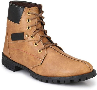 

OPTIFEET Men's Brown Synthetic Leather High Ankle Boots Boots For Men(Brown