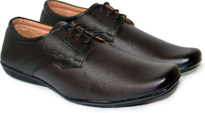

Feetway Flat Soft Slip On Synthetic Leather Formal Shoes For Men Derby For Men(Brown