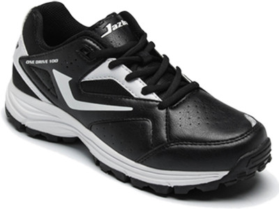 

Jazba Black Color Cricket Shoes For Men Running Shoes For Men(Black, White