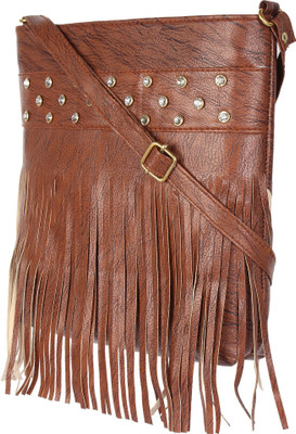 

Rajni Fashion Girls Casual Tan PU Sling Bag