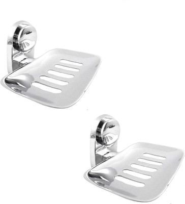 

RoyaL Indian Craft Set of 2 High Quality Steel Slice Cut Soap Holder(Silver)