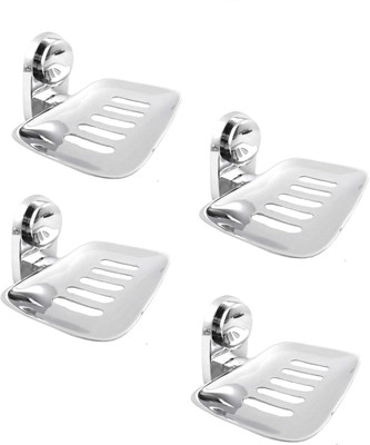 

RoyaL Indian Craft Set of 4 High Quality Steel Slice Cut Soap Holder(Silver)