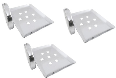 

RoyaL Indian Craft Set of 3 Heavy Duty Stainless Steel Stylish Design Soap Holder(Silver)