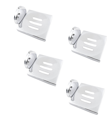 

RoyaL Indian Craft Set of 4 Heavy Duty Stainless Steel SLICE Soap Holder(Silver)