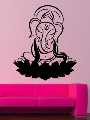 ALLURE 71 cm Ganesh Ji Self Adhesive Sticker(Pack of 1)