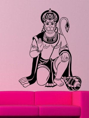 ALLURE 81 cm Lord Hanuman Self Adhesive Sticker(Pack of 1)