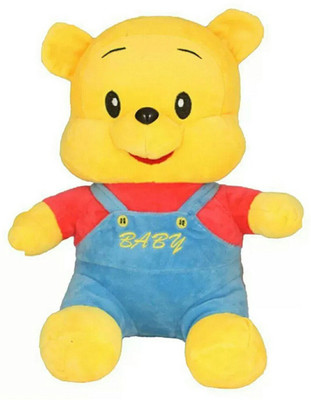 

CREATIVEVILLA CUTE BLUE POOH TSHIRT STUFFED PLUSH SOFT TOY - 37 cm(Multicolor)