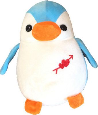 CREATIVEVILLA CUTE BLUE PENGUIN STUFFED PLUSH SOFT TOY - 27 cm(Blue)
