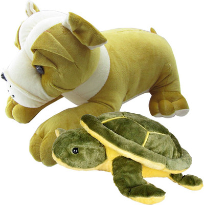 

Gift Decor Shop Bull Dog Stuffed soft Toy (Multi, 50 cm) Combo with soft toy tortoise for kids (Green/Yellow, 49 cm) - 20 cm(Multicolor)