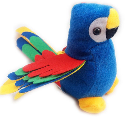 

CREATIVEVILLA CUTE BLUE PARROT STUFFED PLUSH SOFT TOY - 15 cm(Multicolor)