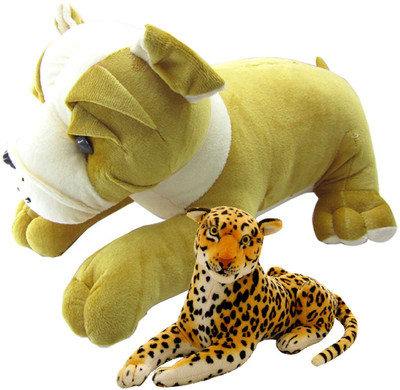 

Gift Decor Shop Bull Dog Stuffed soft Toy (Multi, 50 cm) Combo with soft toy leopard for Kids (Multi, 22 cm) - 20 cm(Multicolor)
