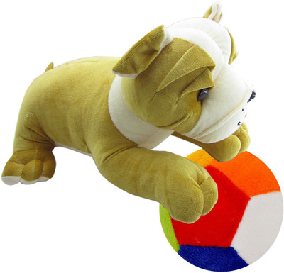 

Gift Decor Shop Bull Dog Stuffed soft Toy (Multi, 50 cm) Combo with soft toy ball for kids (Multi, 15 cm) - 20 cm(Multicolor)