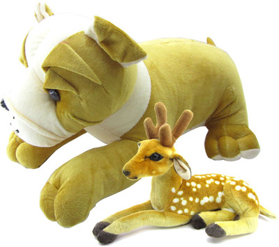 

Gift Decor Shop Bull Dog Stuffed soft Toy (Multi, 50 cm) Combo with soft toy deer for Kids (Multi, 36 cm) - 20 cm(Multicolor)