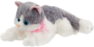 

ToynJoy Small Lying Grey Cat Cute Soft & Plush toy as Special Gift - 30 cm(Grey)