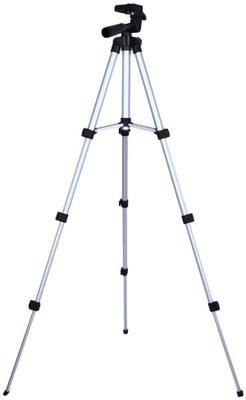 

ALONZO 3110 Foldable Camera Tripod With Mobile Clip Holder Bracket, Fully Flexible Mount Cum Tripod, Standwith 3D Head & Quick Release Plate Tripod(Silver, Supports Up to 3000 g)