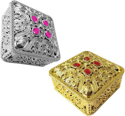

Prime New Design Dry Fruit Bowls, Jewellery Box, Set Of 2, Golden, Silver multipurpose Vanity Box(golden, Silver)