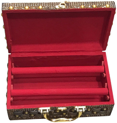 

fundatraders Handmade unique style 2 rods bangle box / jewellery organizer bangle box, removable rods , can put other valuable things Vanity Box(Brown)