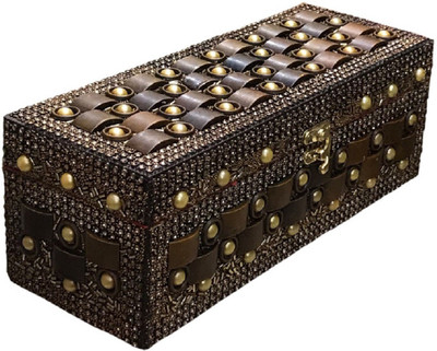 

fundatraders Handmade Rajasthani style Single Rod Bangle box / jewellery organizer / vanity box / vanity case.. single rod bangle box, removable rod,,, can put jewellery or other valuable items Vanity Box(Brown)