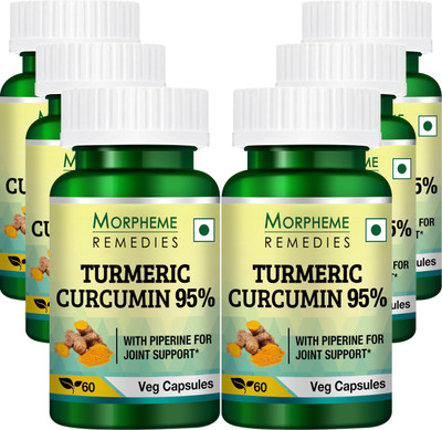 

Morpheme Remedies Turmeric Curcumin (95% Curcuminoids) with Piperine For Faster Absorption - 500mg Extract (Pack Of 6)(60 No)