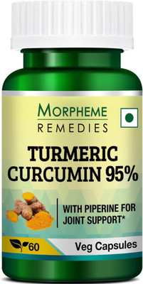 

Morpheme Remedies Turmeric Curcumin (95% Curcuminoids) with Piperine For Faster Absorption - 500mg Extract(60 No)