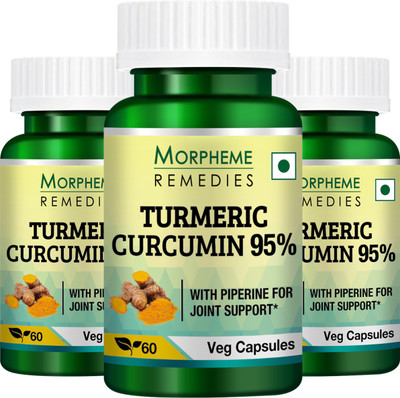 

Morpheme Remedies Turmeric Curcumin (95% Curcuminoids) with Piperine For Faster Absorption - 500mg Extract (Pack Of 3)(60 No)