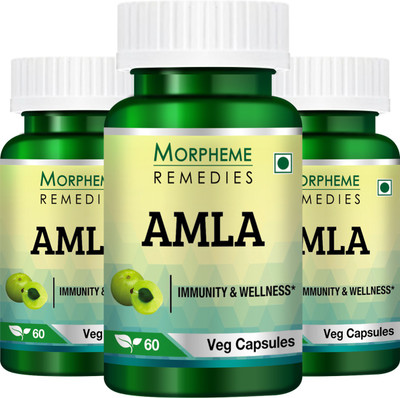 

Morpheme Remedies Amla Caps Vitamin C 500mg Extract (Pack Of 3)(180 No)