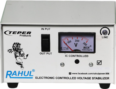 

Rahul 1023 Dlx a 700 VA/2.5 Amp 140-280 Volt 3 Step 1 Washing Machine/Refrigerator 90 to 220 Ltr Automatic Voltage Stabilizer(White)