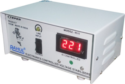 

Rahul 5515 c Digital 415 VA 140-280 Volt 1 LCD/LED TV +DVD/DTH/Music System Auto Matic Voltage Stabilizer Auto Matic Stabilizer(White)