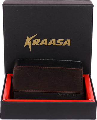 

Kraasa Men Casual Black, Brown Genuine Leather Wallet(3 Card Slots)