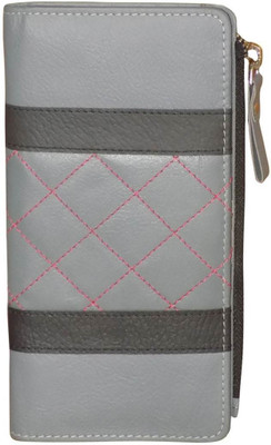 

Style 98 Women Formal Grey Genuine Leather Wrist Wallet(8 Card Slots), Beige;grey