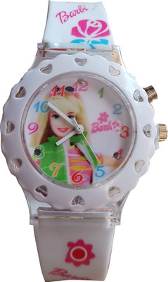 

SS Traders -Cute White Seven Lights Analog Watch For Girls - Good gifting Item Watch - For Boys & Girls