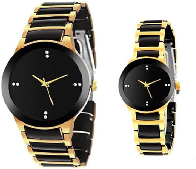 

Glamexy new Collection Couple Party Wear Watch gold & gold Watch - For Couple