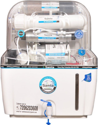 

SAMTA Aqua 14 Stage 15 L RO + UV + UF + TDS Water Purifier(white & aqua blue)