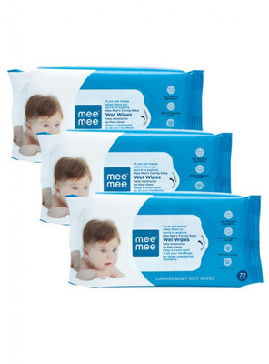 

MeeMee Caring Baby Wet Wipes with Aloe Vera (72 pcs/pack) (Pack of 3)(3 Pieces)